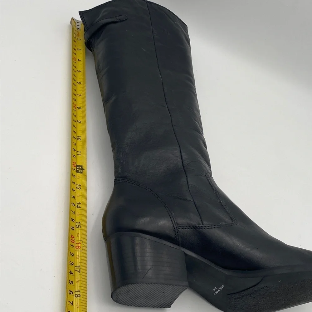 Matisse Black Leather calf riding Boots women 9.5M casual office winter heeled